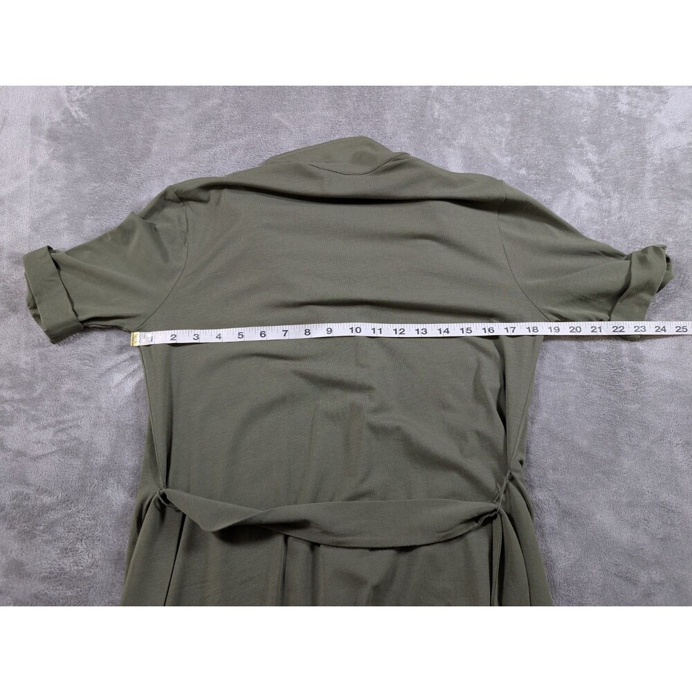 Joie Jadallah Shirt Dress Womens S Green Jersey Knit Belted Casual Pockets - Picture 8 of 11